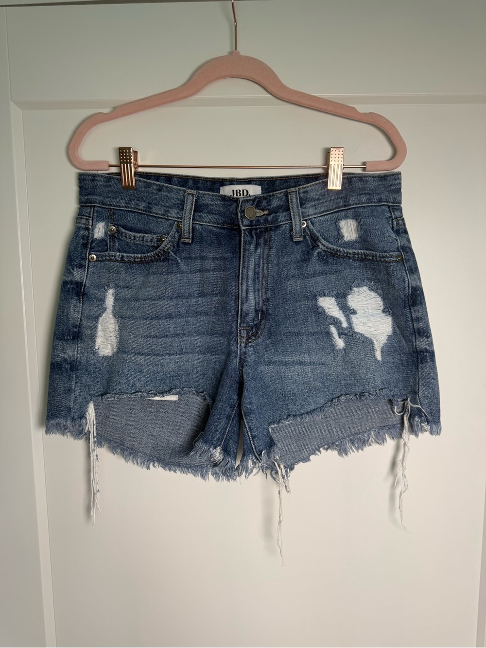 JBD by Just Black Denim Distressed Cutoff Denim Shorts Medium Wash Size M